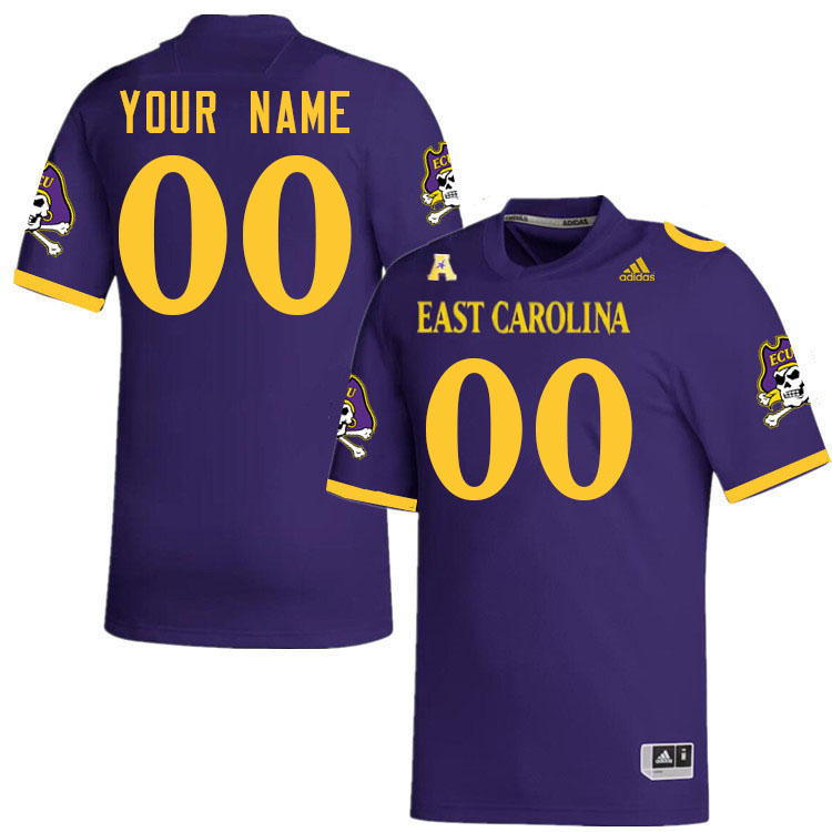 Custom East Carolina Pirates Name And Number Football Jersey-Purple